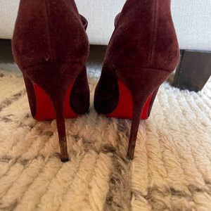 Burgundy Suede Christian Louboutin booties